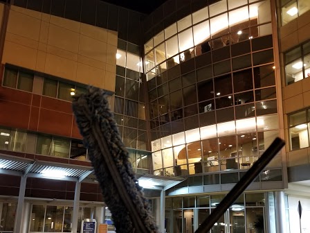 Commercial window cleaning at an Orange County property