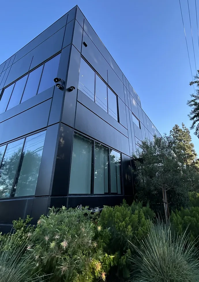 Exterior windows on a commercial building in Burbank.
